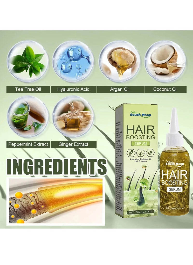 SOUTH MOON - Hair Growth Essential Oil. Natural Hair Thickening Oil, Nourishing And Strengthening Hair Growth Essence, Safe Simple And Effective Hair Treatment Oil For Repairing Baldness And Hair Loss - Image 1