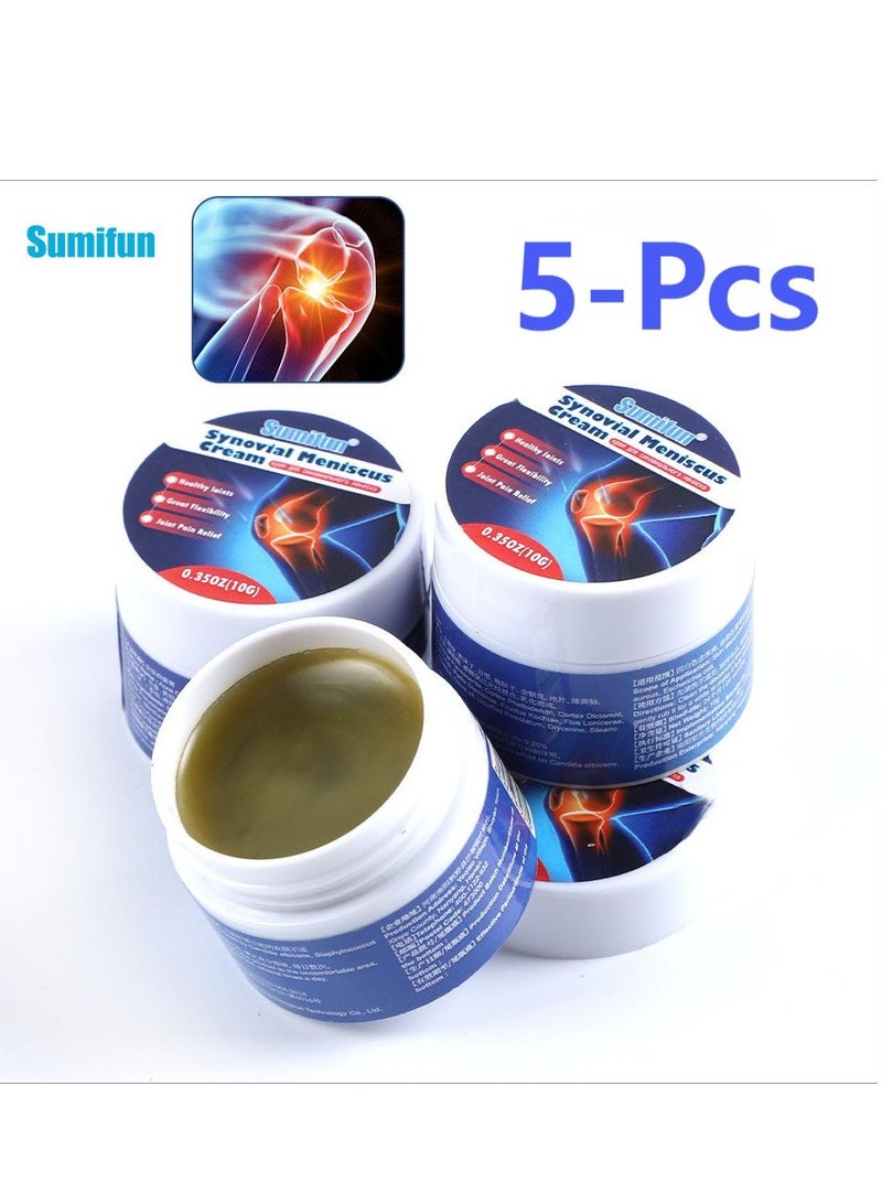 Sumifun Knee Joint Pain Relief Ointment - Cold Gel for Tendonitis and Foot, Joint & Bone Therapy Cream Synovial Meniscus Cream 5-Pcs - Image 1