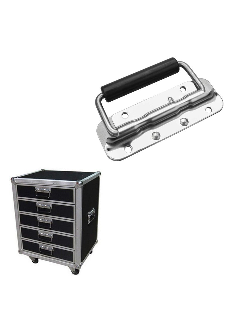KASTWAVE - Spring Loaded Pull Handles, Surface Mount Chest Handle with Rubber Grip Handmade Chest Trunk Lifter Handle Pull Heavy Duty Hardware for Chests Trunks Crates Storage Boxes(2 Pack) - Image 1