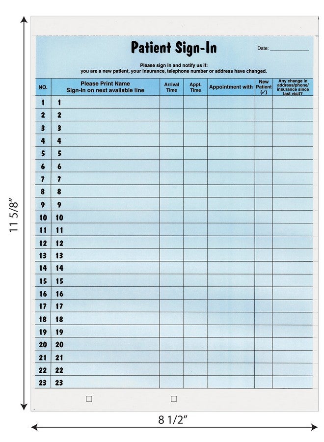 Tabbies Patient Sign-In Label Forms, 8-1/2" x 11" Form, Blue, 23 Labels/Sheet, 125 Sheets/Pack, Confidentially Sign In Your Patients, Also Provides a Daily Patient Log (14531) - Image 2