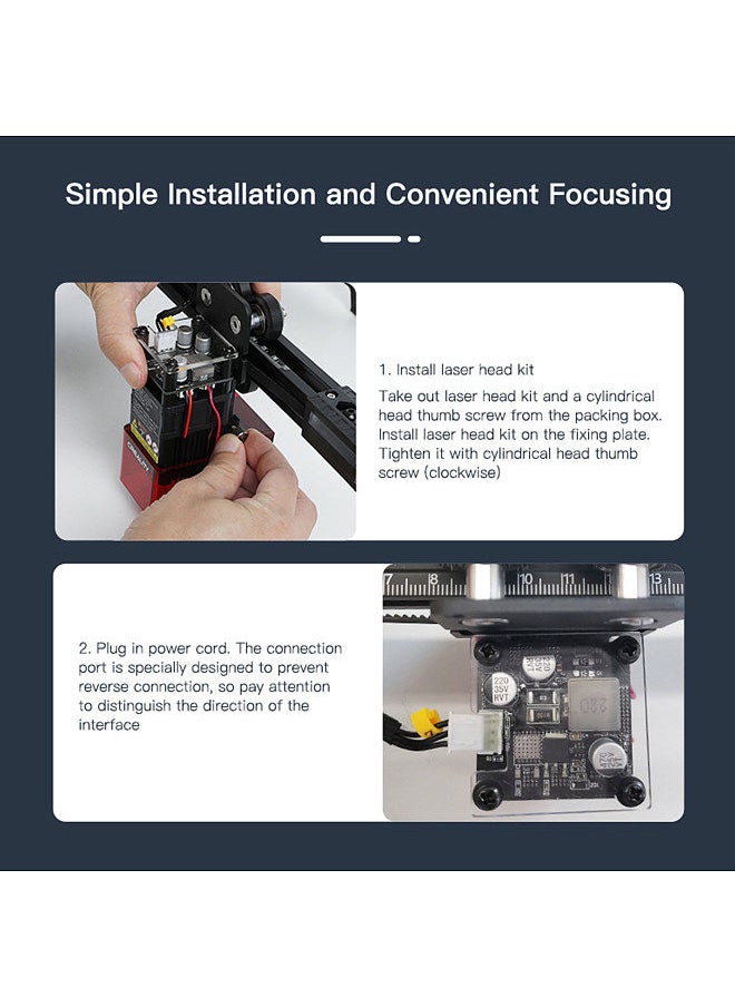 Ender-3 S1 CV-Laser Module 24V 1.6W Laser Head Compatible with Ender-3 S1 Pro/Ender-3 S1 Plus CV-01 PRO CNC Laser Carving Machine Precise Focusing Laser Spot Soot Absorption Eye Protection