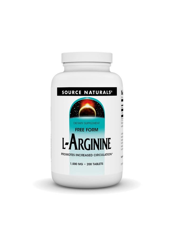 Source Naturals L-أرجينين شكل حر* - 1000 ملغ، 200 قرص - Image 1