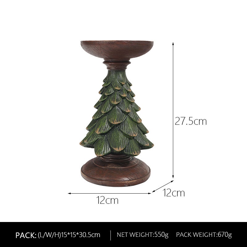 European-Style Resin Christmas Tree Candle Holder – Decorative Ornaments for Home - Image 5