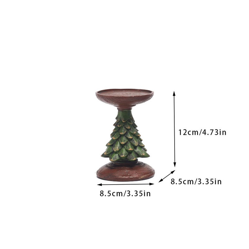 European-Style Resin Christmas Tree Candle Holder – Decorative Ornaments for Home - Image 1