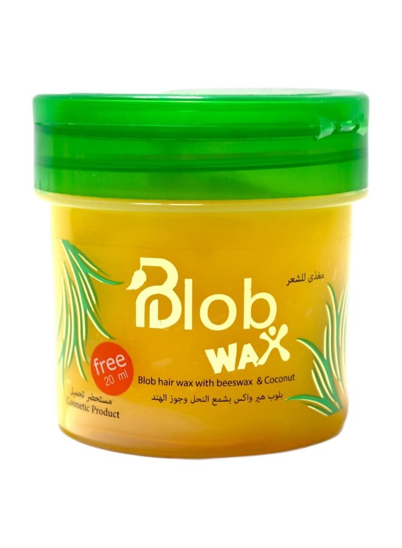 بلوب شمع تصفيف الشعر Blob – بخلاصة شمع النحل وزيت جوز الهند – عبوة صفراء 170 مل + 20 مل مجانًا - Image 1