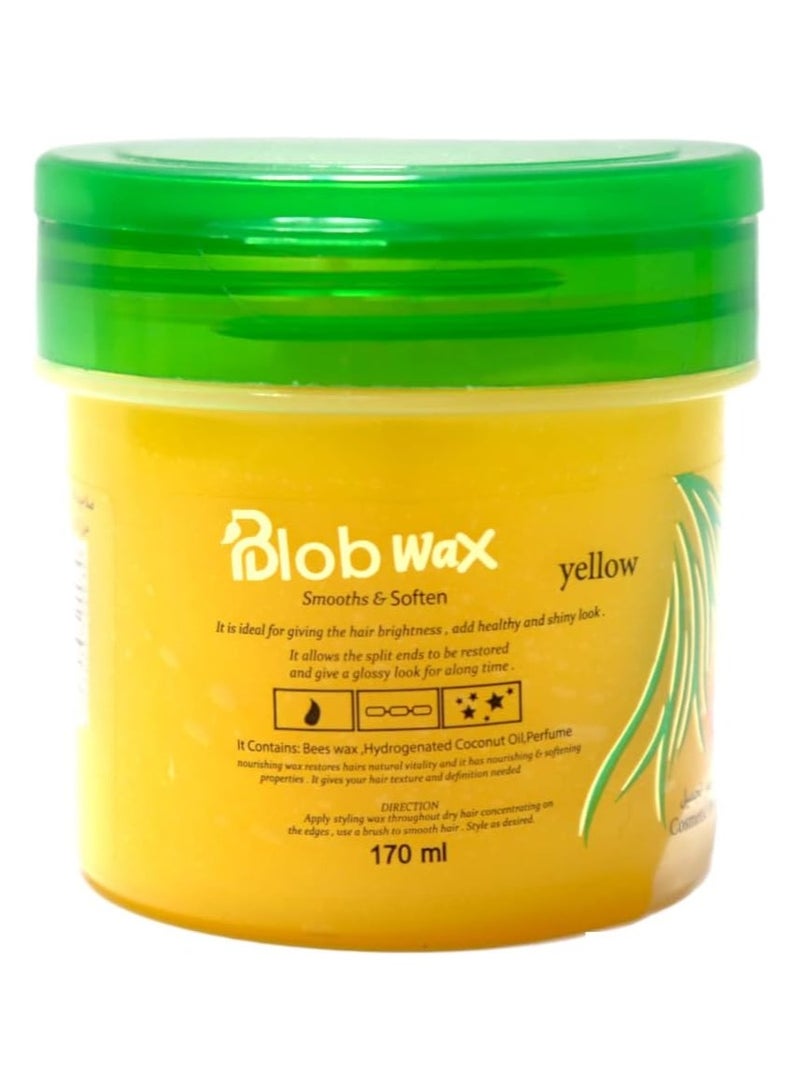 بلوب شمع تصفيف الشعر Blob – بخلاصة شمع النحل وزيت جوز الهند – عبوة صفراء 170 مل + 20 مل مجانًا - Image 3