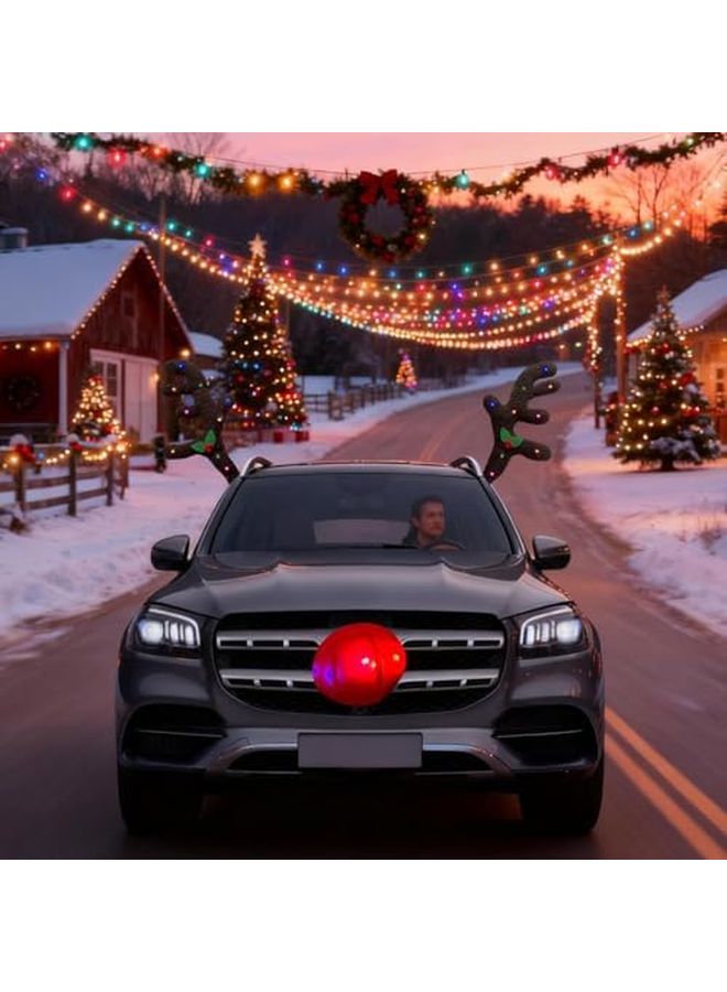 Christmas Antlers Car Exterior Attachment With Light Adjustable Universal Fit - Image 3