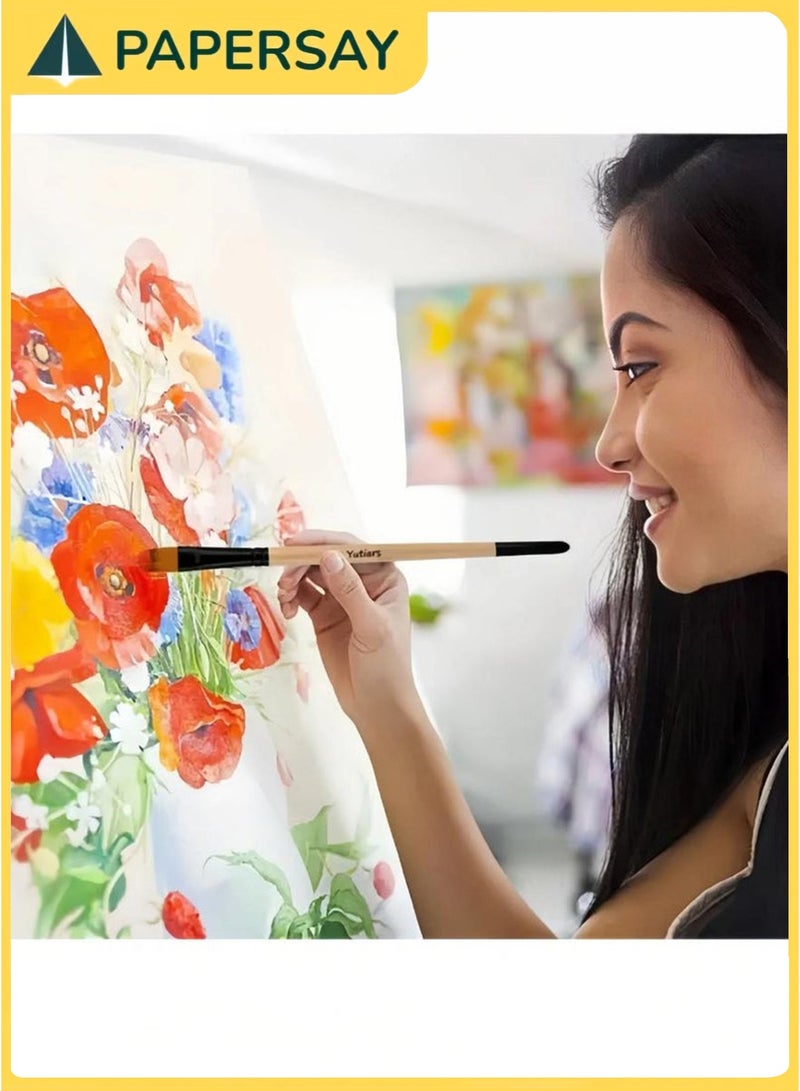 PAPERSAY 32 Pieces Paint Brush Set, Artist Series, Nylon Bristles with Round, Filbert, Flat, Fan, Angle, Fine Detail Brush, Suitable for Artists and Beginners for Acrylic Painting, Oil, Watercolor - Image 5