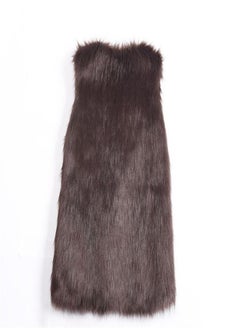 Loquat Medium Long Warm Imitation Fox Fur Vest  - Image 1