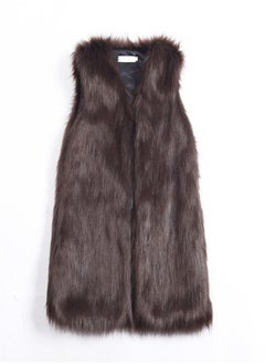 Loquat Medium Long Warm Imitation Fox Fur Vest  - Image 2