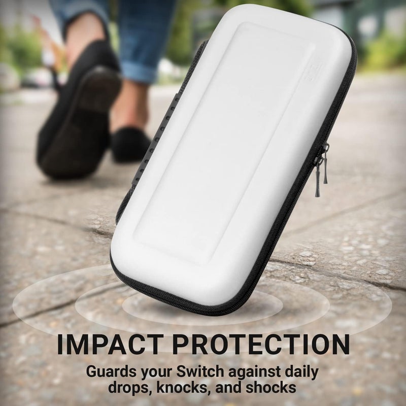 Orzly Carrying Case for Nintendo Switch OLED Console with Accessories and Game Storage Compartment - Easy Clean Case Gift Boxed - Image 4