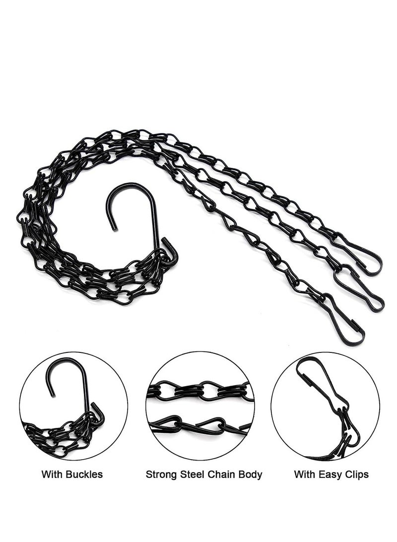 Excefore Hanging Basket Chains, 16 Inches 3 Leads Hanging Chains Flower Pot Hanger Replacement Plant Hangers for Bird Feeders, Planters and Lanterns,4 Pcs  - Image 4