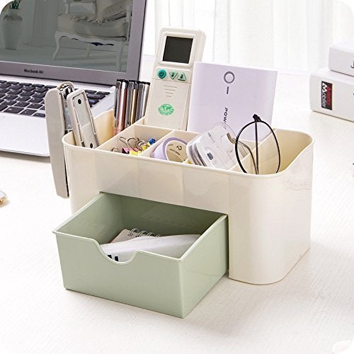 Flipco Flipco Multi Functional Desktop Tidy Organizer Holder Cosmetic Storage Box with Drawer Random Colour  - Image 3