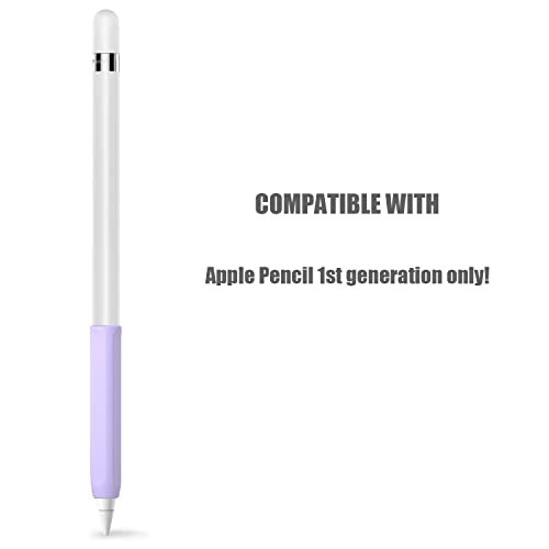 YINVA 4 PCS Grip Holder Compatible with Apple Pencil 1st Generation, Premium Silicone Ergonomic Case Cover Sleeve Accessories Compatible with iPad Pencil 1 Gen (Pink,Purple,Blue,Black,) - Image 2