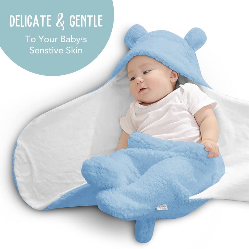 BlueMello Baby Swaddle Blanket | Ultra-Soft Plush Essential for Infants 0-6 Months | Receiving Swaddling Wrap Blue | Ideal Newborn Registry and Toddler Boy Accessories | Perfect Baby Girl Shower Gift - Image 3