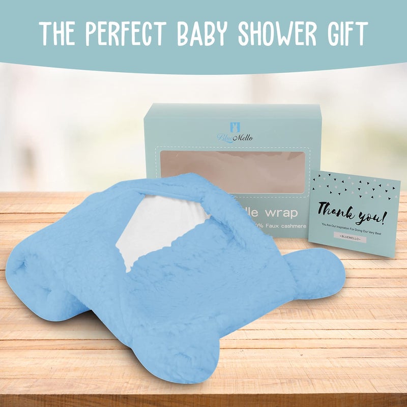 BlueMello Baby Swaddle Blanket | Ultra-Soft Plush Essential for Infants 0-6 Months | Receiving Swaddling Wrap Blue | Ideal Newborn Registry and Toddler Boy Accessories | Perfect Baby Girl Shower Gift - Image 5