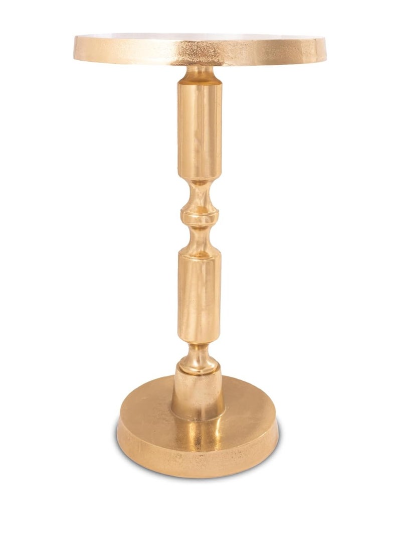 Objet D'Art - Antique Gold Side Table, Stylish and Durable End Table for Living Room, Bedroom, Office - Timeless Design with Corrosion-Resistant Cast Aluminum Construction - Image 1