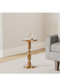 Objet D'Art Antique Gold Side Table, Stylish and Durable End Table for Living Room, Bedroom, Office - Timeless Design with Corrosion-Resistant Cast Aluminum Construction  - Image 2