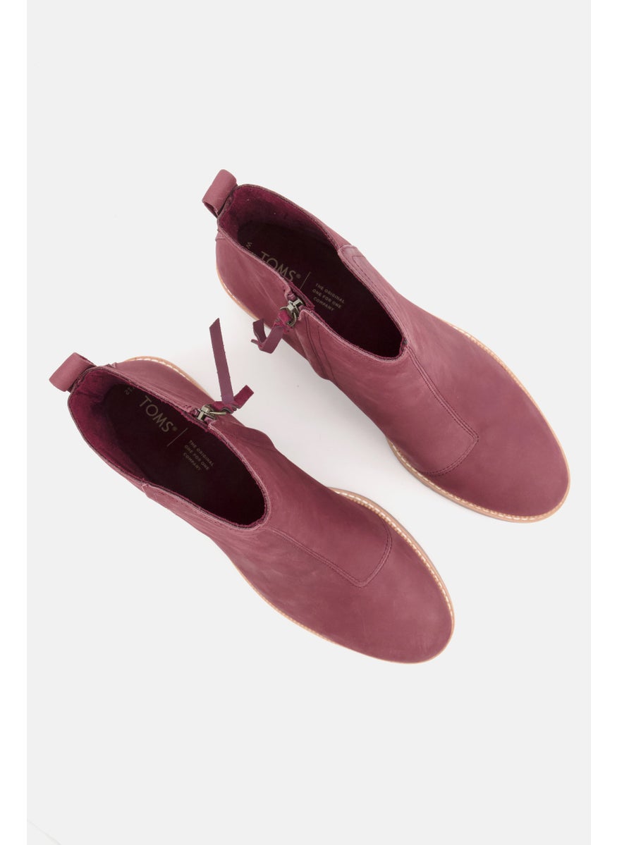 TOMS Women Marina Zip Up Ankle Boots, Maroon  - Image 4