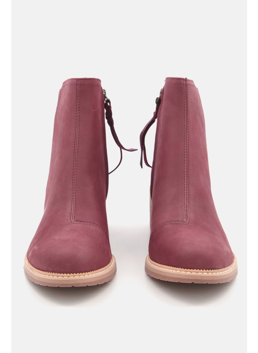 TOMS Women Marina Zip Up Ankle Boots, Maroon  - Image 3