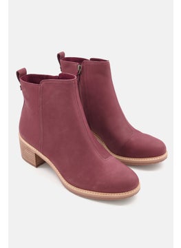 TOMS Women Marina Zip Up Ankle Boots, Maroon  - Image 1