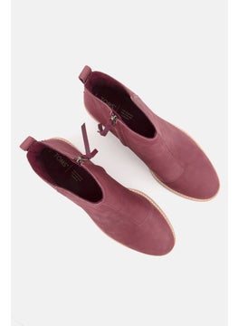 TOMS Women Marina Zip Up Ankle Boots, Maroon  - Image 4