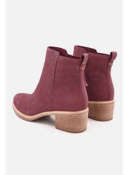 TOMS Women Marina Zip Up Ankle Boots, Maroon  - Image 2
