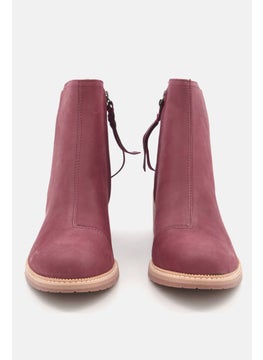 TOMS Women Marina Zip Up Ankle Boots, Maroon  - Image 3