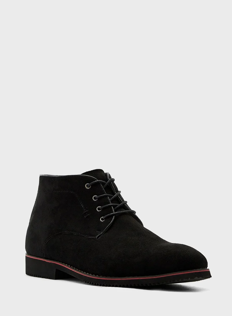 Robert Wood Faux Suede Casual Chukka Boots