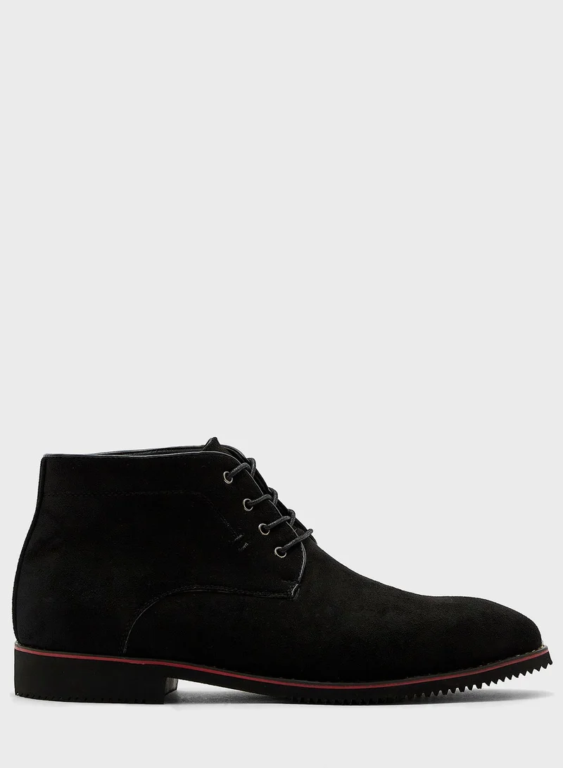 Robert Wood Faux Suede Casual Chukka Boots