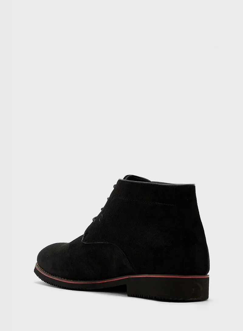 Robert Wood Faux Suede Casual Chukka Boots