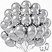 Awenztech Metallic Silver Balloons 12 inch Chrome Silver Latex Balloons 50pcs Party Balloons for Graduation Wedding Baby Shower Disco Birthday Party Decorations - Image 2