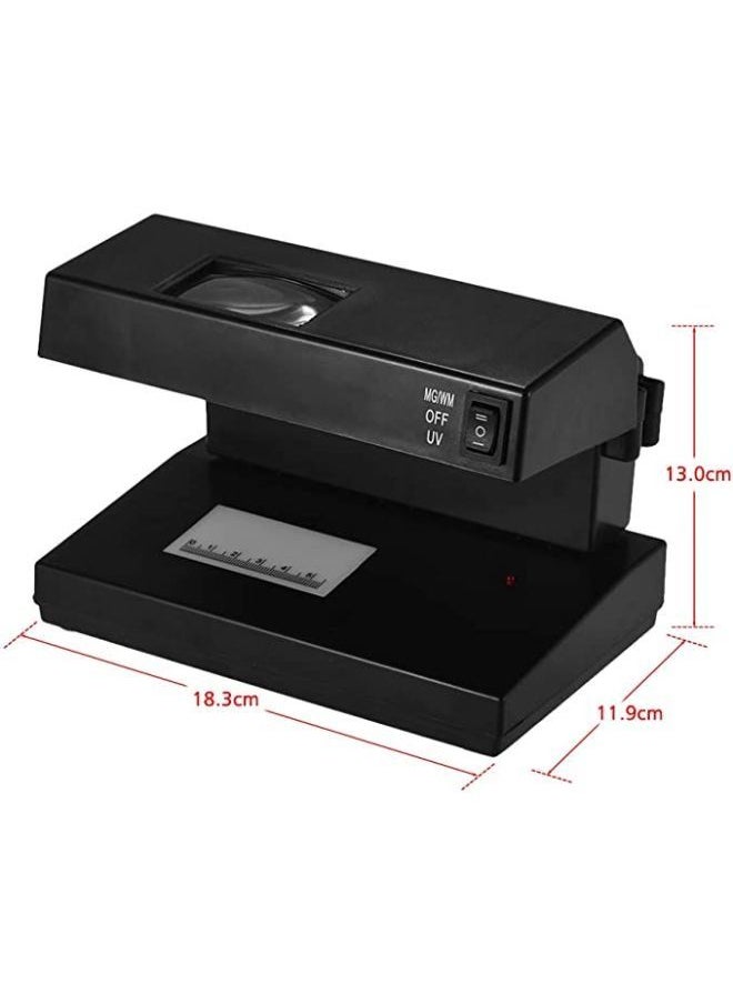 Captaintech - Desktop Counterfeit Bill Detector Cash Currency Banknotes Notes Checker Machine Support Ultraviolet UV and Watermark Detection with Magnifier Forged Money Tester - Image 1