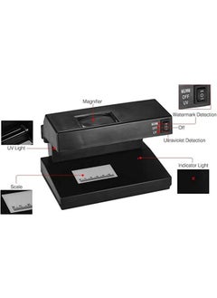 Captaintech Desktop Counterfeit Bill Detector Cash Currency Banknotes Notes Checker Machine Support Ultraviolet UV and Watermark Detection with Magnifier Forged Money Tester  - Image 3
