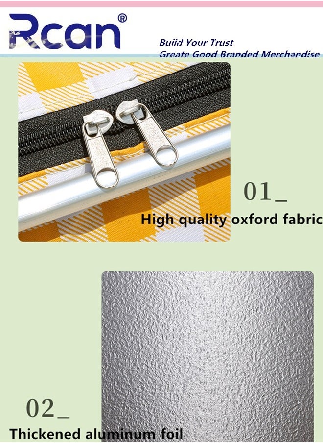 Large-Capacity Picnic Basket, Folding Portable Lunch Bag, Oxford Cloth Waterproof Insulated Aluminum Frame Basket, 30L Cooler Bag Basket for Camping, Travel, Outdoor Party