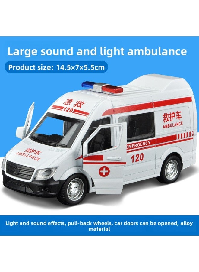 Children's Toy Van Alloy Ambulance Fire Special Police Car Model Boy Back To A Generation Of Postage 