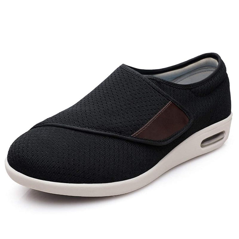 EDCYF Womens Diabetic Shoes Wide Width Shoes Comfortable Adjustable with NonSlip Air Cushion Bottom for Elderly Swollen Feet Walking Edema Sneakers Black - Image 2