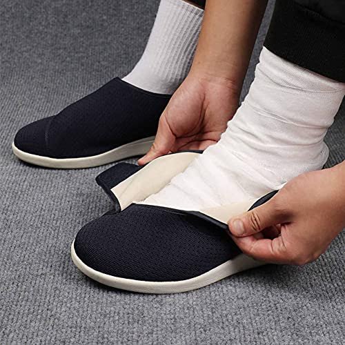 EDCYF Womens Diabetic Shoes Wide Width Shoes Comfortable Adjustable with NonSlip Air Cushion Bottom for Elderly Swollen Feet Walking Edema Sneakers Black - Image 3