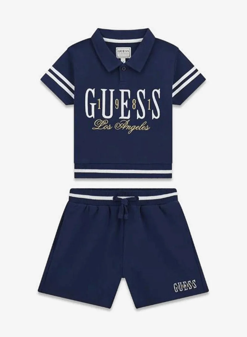 GUESS Youth Logo Crew Neck T-Shirt And Shorts Set