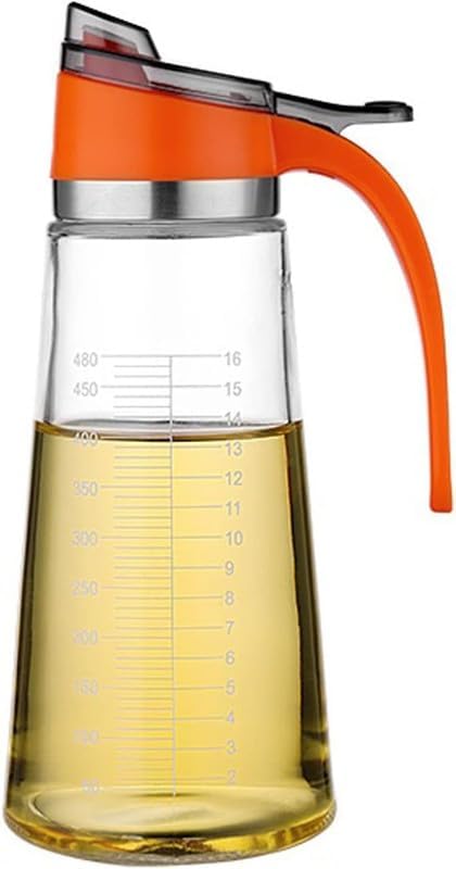 Red-Rubby 500ml Borosilicate Glass Oil Dispenser and Pourer with Measurement, Transparent Jug with Handle and Lid, Leakproof, Spill Proof (500 ml, Set 1) - Image 5