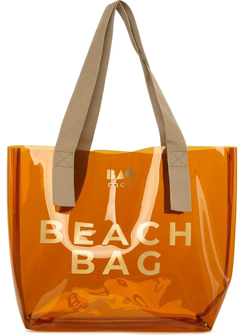 باجموري Mink Beach Bag Printed Transparent Beach Bag