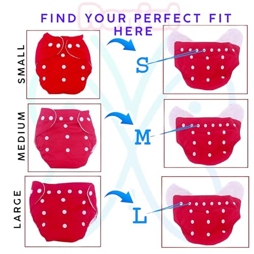 RENIAL REUSABLE CLOTH DIAPERS (DIAPER AND INSERT) | ADJUSTABLE FREESIZE Leakage Proof Reusable Cloth Diaper with Quick Dry UltraThin pads | Diper For Babies Between 3 Month To 3 Year [Pack of 1] (Red) - Image 3