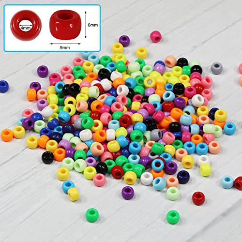 BALABEAD Crayon Color Mixed Pony Beads for Friendship Bracelet Making Size 6x9mm 1000pcs - Image 3