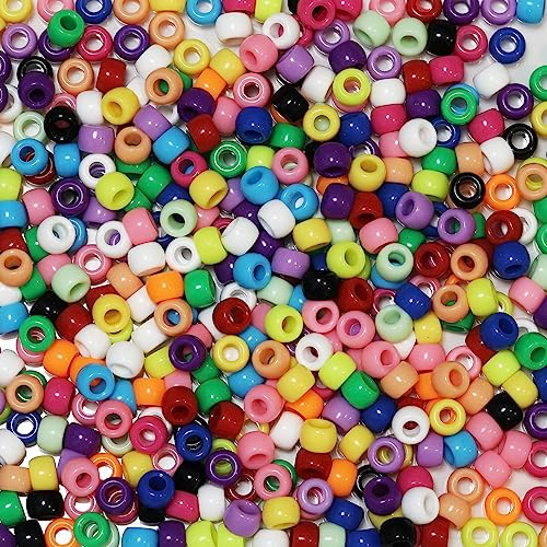 BALABEAD Crayon Color Mixed Pony Beads for Friendship Bracelet Making Size 6x9mm 1000pcs - Image 1