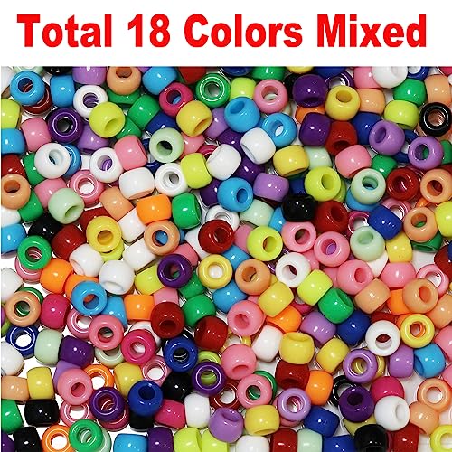 BALABEAD Crayon Color Mixed Pony Beads for Friendship Bracelet Making Size 6x9mm 1000pcs - Image 2