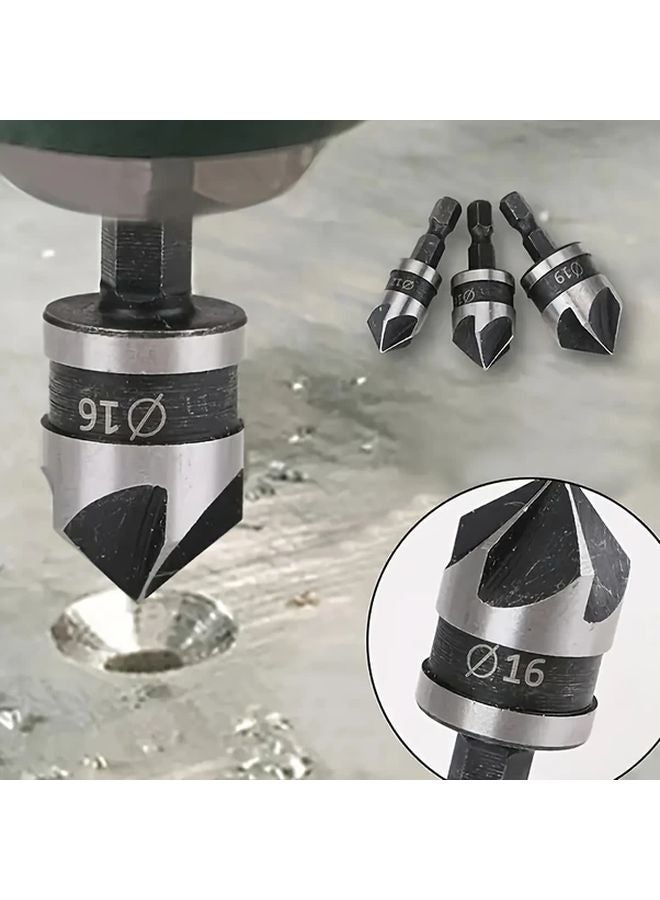 3Pcs 12mm 16mm 19mm 90 Degree Plunge Drill Bits Carbon Steel Hex Shank For Wood Metal - Image 5