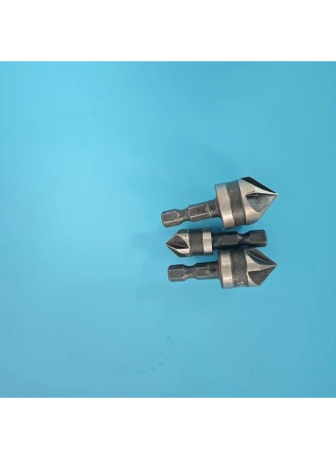 3Pcs 12mm 16mm 19mm 90 Degree Plunge Drill Bits Carbon Steel Hex Shank For Wood Metal - Image 1