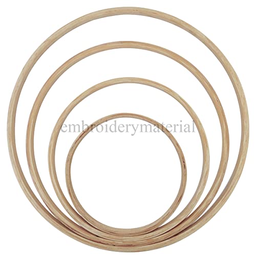 Embroiderymaterial Display Wooden Hoops for Dream Catchers, Floral Macramé, Wedding Décor & Wall Hanging Craft. 6", 8", 10" & 12" (1 Pieces Each Size) Total-4 Pieces Set -Complete Set Combo - Image 5