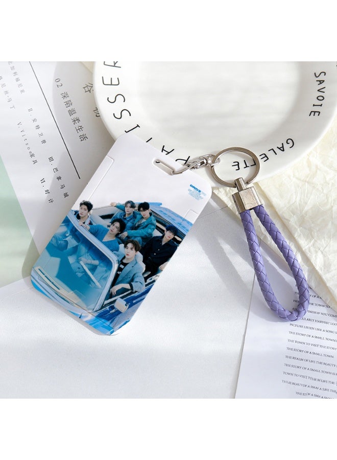NIBEMINENT 1 - Piece GOT7 Kpop Photo Card Holder Pendant Key Chain ID Badge Holder ID Card Holder Photo Card Protector for School ID Office ID Access Card for Women Girls