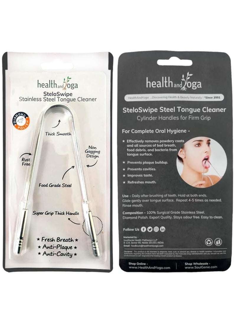 HealthAndYoga Health & Yoga StyloSweep Single Sterilizable Surgical Grade Stainless Steel Tongue Cleaning Scraper - Image 1